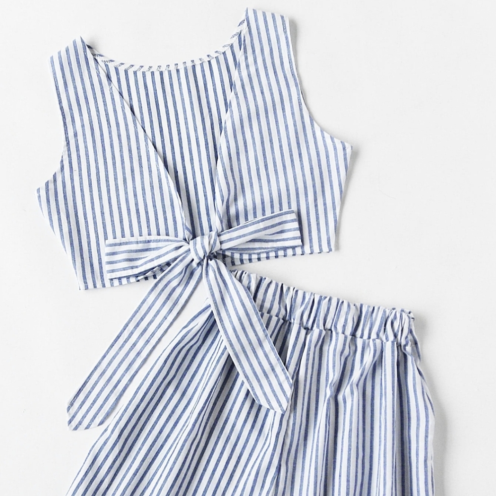 Two Piece Striped Summer Set